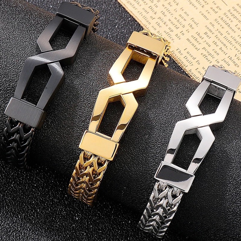 12mm Luxury Stainless Steel Bangle Bracelet - Picture 6 of 12